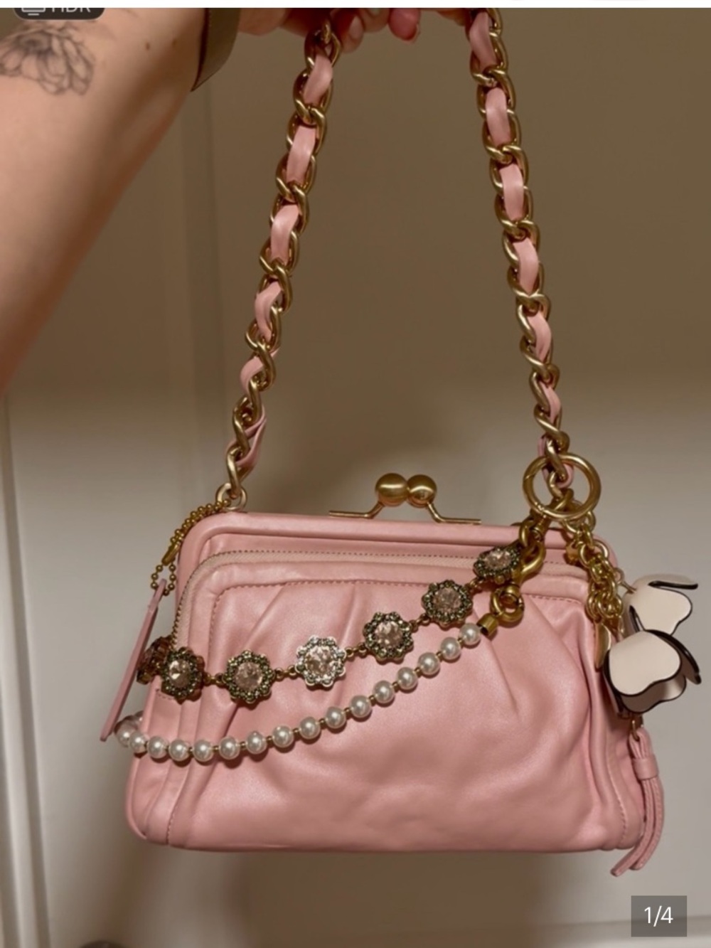 Coach Pink Parker Kisslock Purse